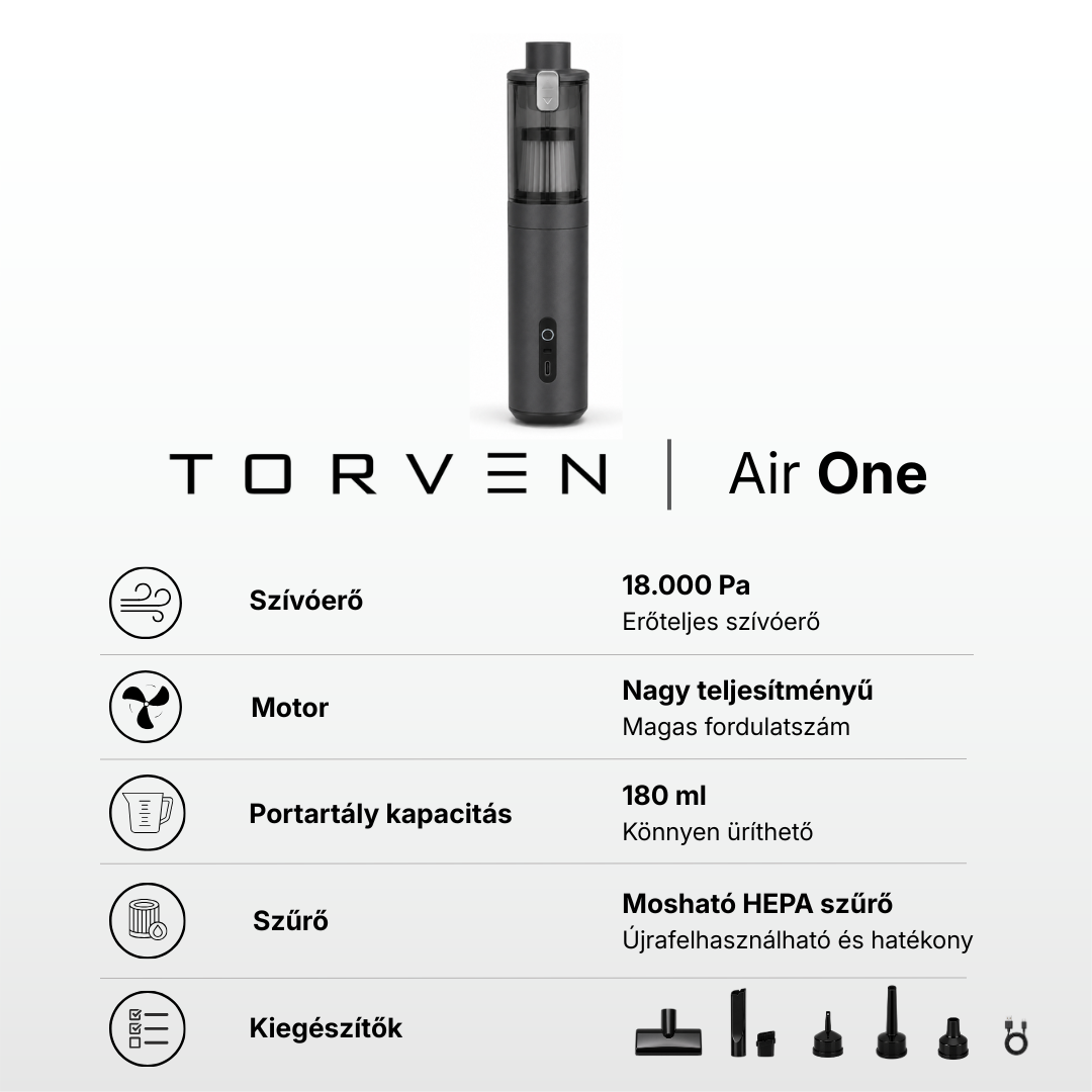 TORVEN Air One - Kézi porszívó és légfúvó